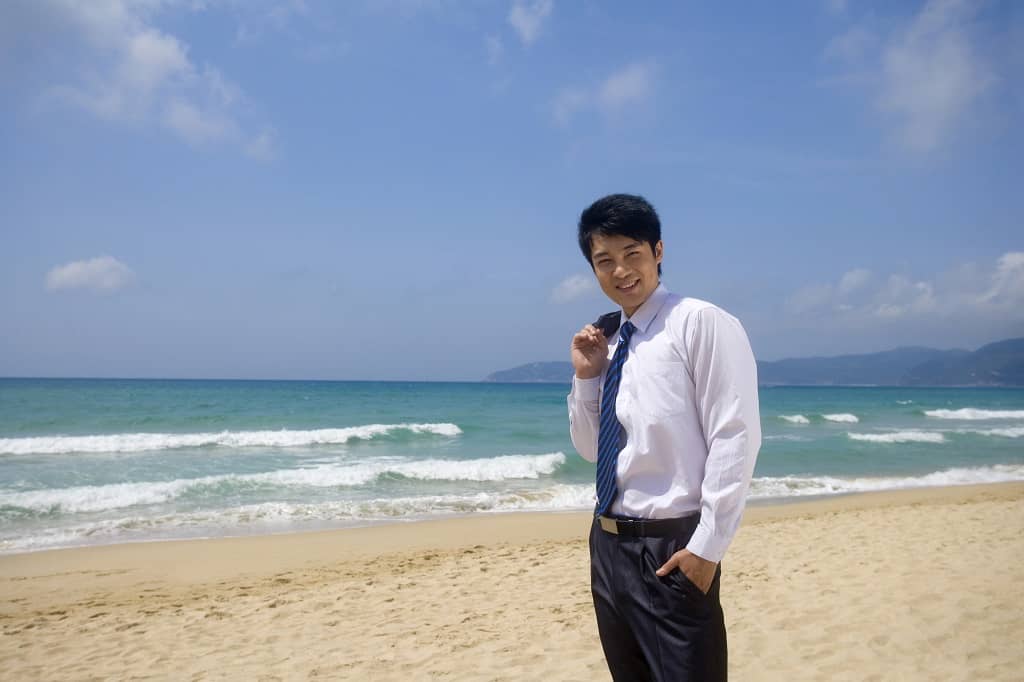 Article creer une LLC à Hawaii - Un homme d'affaires posant à la plage